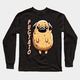 Pugtato Couch Potato Pug Dog Long Sleeve T-Shirt